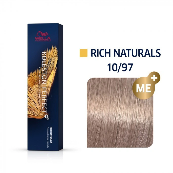 Wella Koleston Perfect Me+ Hajfesték - 10/97 - 60ml - Legvilágosabb Barnás Hamulila Szőke képe 1
